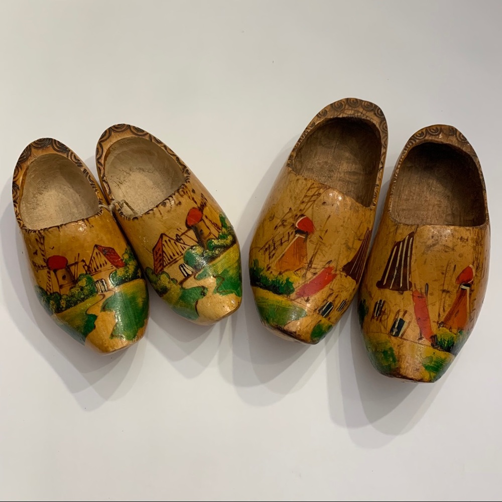 Vintage wooden Dutch shoes